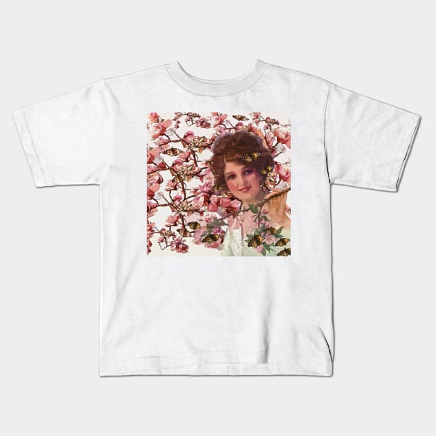 Victorian Peek A Boo Garden Beauty Kids T-Shirt by Overthetopsm